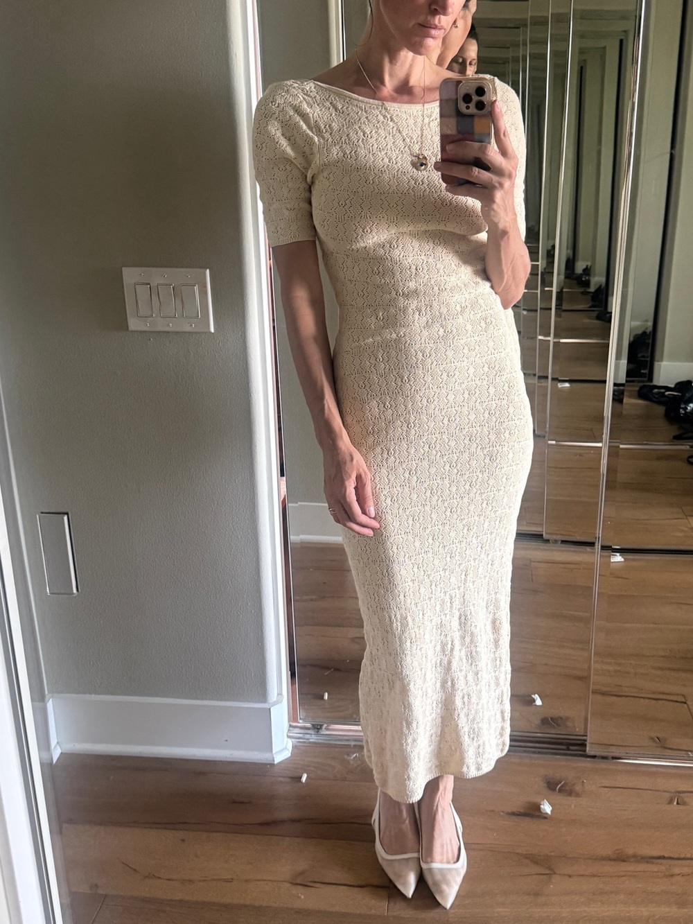 Comptoir Des Cotonniers Beige Midi Dress